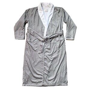 Monarch Cypress Luxury Spa Robe Womens Sz XS Luxe Natural Gray White Terry Lined